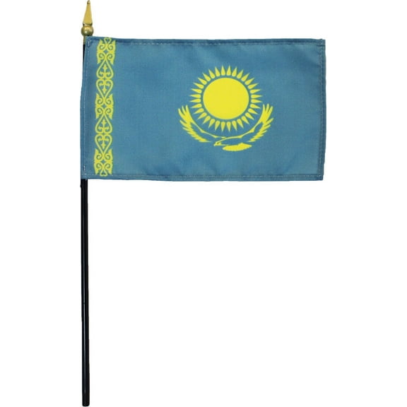 Kazakhstan - 4"X6" Stick Flag