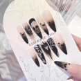 thumbnail image 4 of 24 uñas postizas MACHAO de Halloween góticas rosas negras con diamantes de imitación largas acrílicas, 4 of 5
