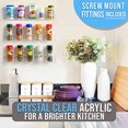 thumbnail image 2 of Pretty Display Wall Mount Spice Rack crystal clear Acrylic Spice Rack Organizer 3 Pk] - Invisible Minimalist Shelf Design - Strong & Easy to Install- 15A customizable Wall Mounted Spice Shelves, 2 of 5