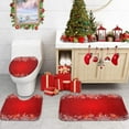 thumbnail image 3 of Christmas Bathroom Rugs and Mats Set 3 Piece, Snowflake Red Rugs Non Slip, Snow Winter Absorbent Microfiber Memory Foam Bath Mat Machine Washable Bathroom Floor Mats, 3 of 7