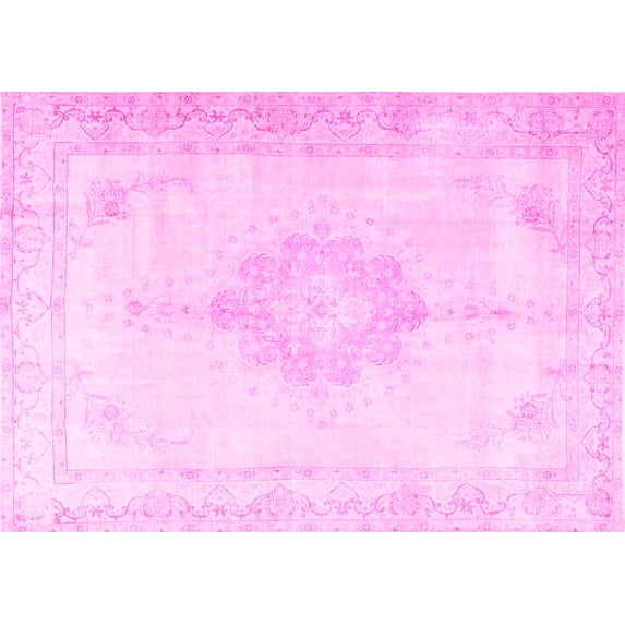 Ahgly Company Indoor Rectangle Persian Pink Traditional Area Rugs, 8' x 10'
