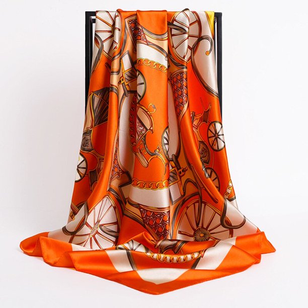 Chal de seda 2023 para mujer, bufanda cuadrada estampada, Foulard de satén, Hijab, bandas para el pelo, pañuelo para la cabeza, Bandana qiuyongming unisex