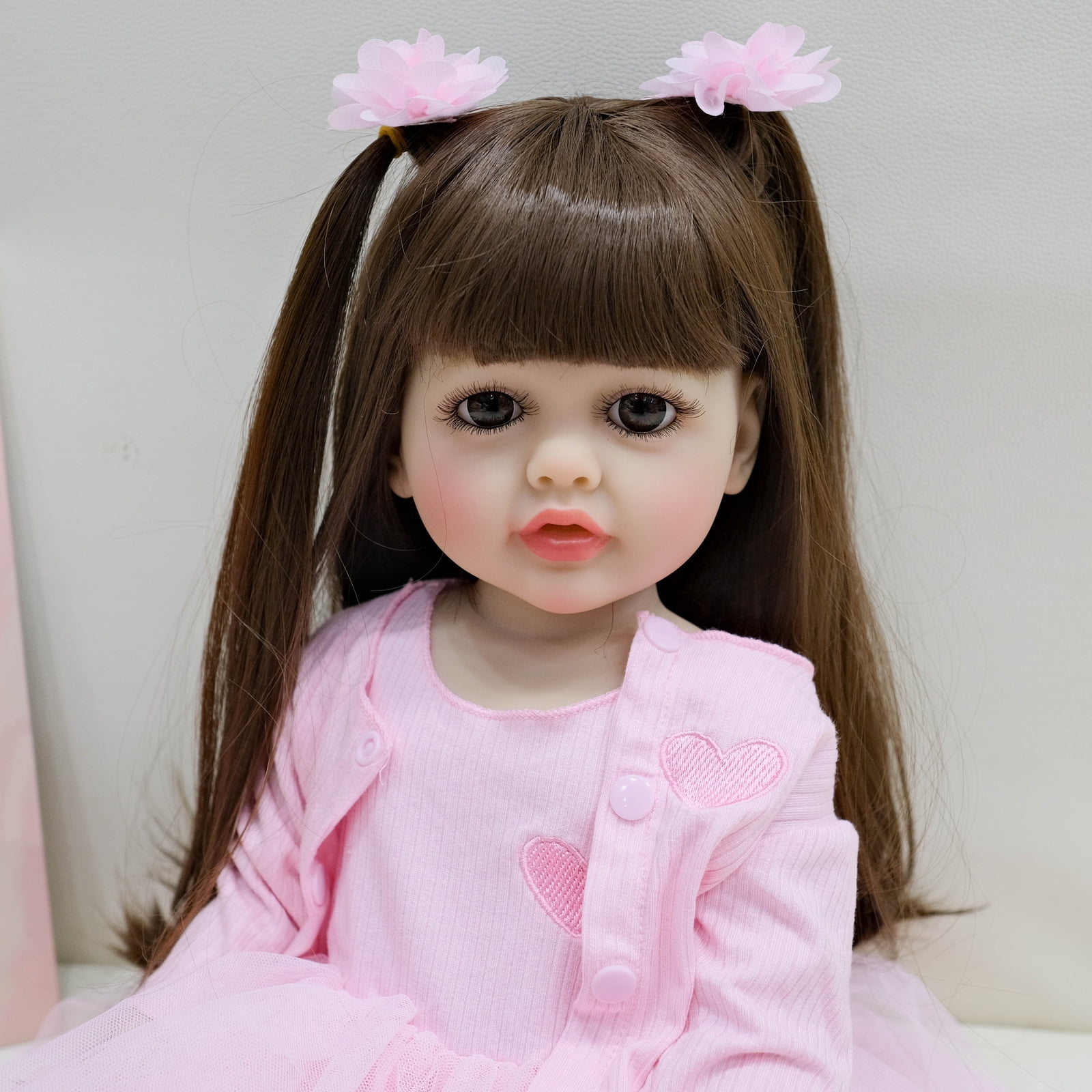 Realistic Reborn Baby Dolls - Lifelike 22" Newborn Baby, Real Life Baby Dolls Girl with Vinyl Body, Real Baby Reborn Gift Set for Kids Age 3+