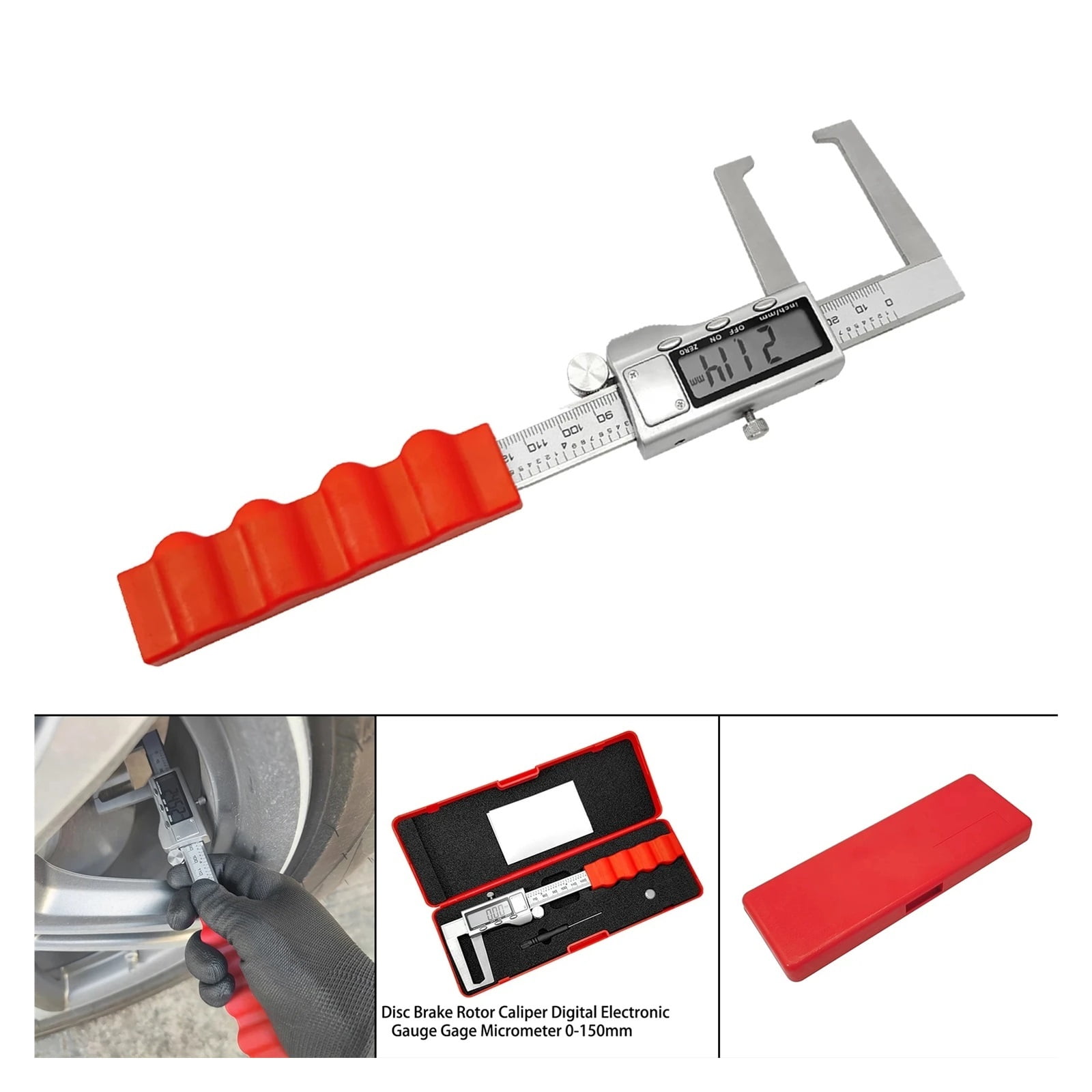 0-60mm Stainless Steel Digital Brake Disc Vernier Caliper Electronic Brake Caliper Disk Caliper Tyre Thickness Gauge Ruler ,Easy to Use