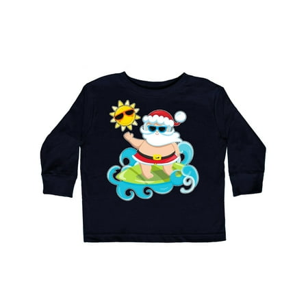 

Inktastic Surfing Santa Gift Toddler Boy or Toddler Girl Long Sleeve T-Shirt