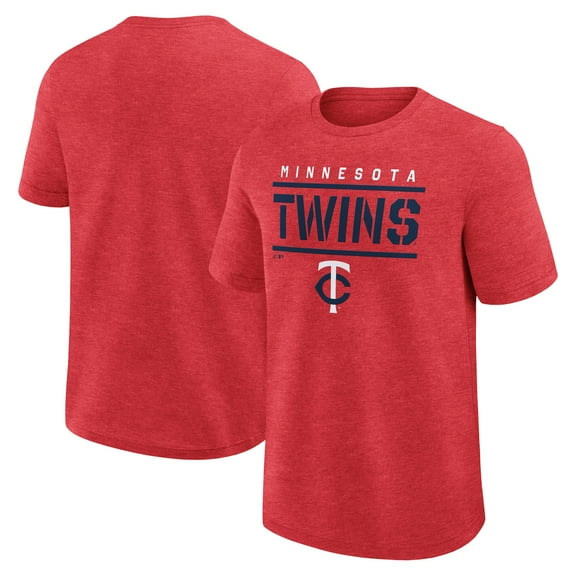 Men's Fanatics Heather Red Minnesota Twins Top Notch T-Shirt