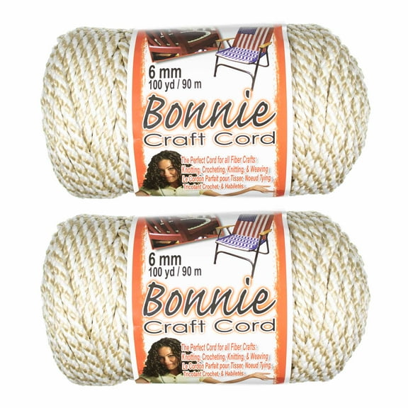 2 Pack Bonnie Macrame Cord - 6mm - 100 yd Lengths - Various Colors