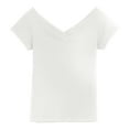 thumbnail image 5 of Women's Fashion V Neck Sweater Sexy Bm Top T Shirt Soft Comfortable Casual Tee Stylish Solid Color Blouse Fit, 5 of 5