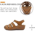 thumbnail image 4 of Ruiatoo Wedge Sandals for Women Closed Toe Comfortable with Massage Function Outdoor Platform Sandals (C801-4, Camel 37), 4 of 5