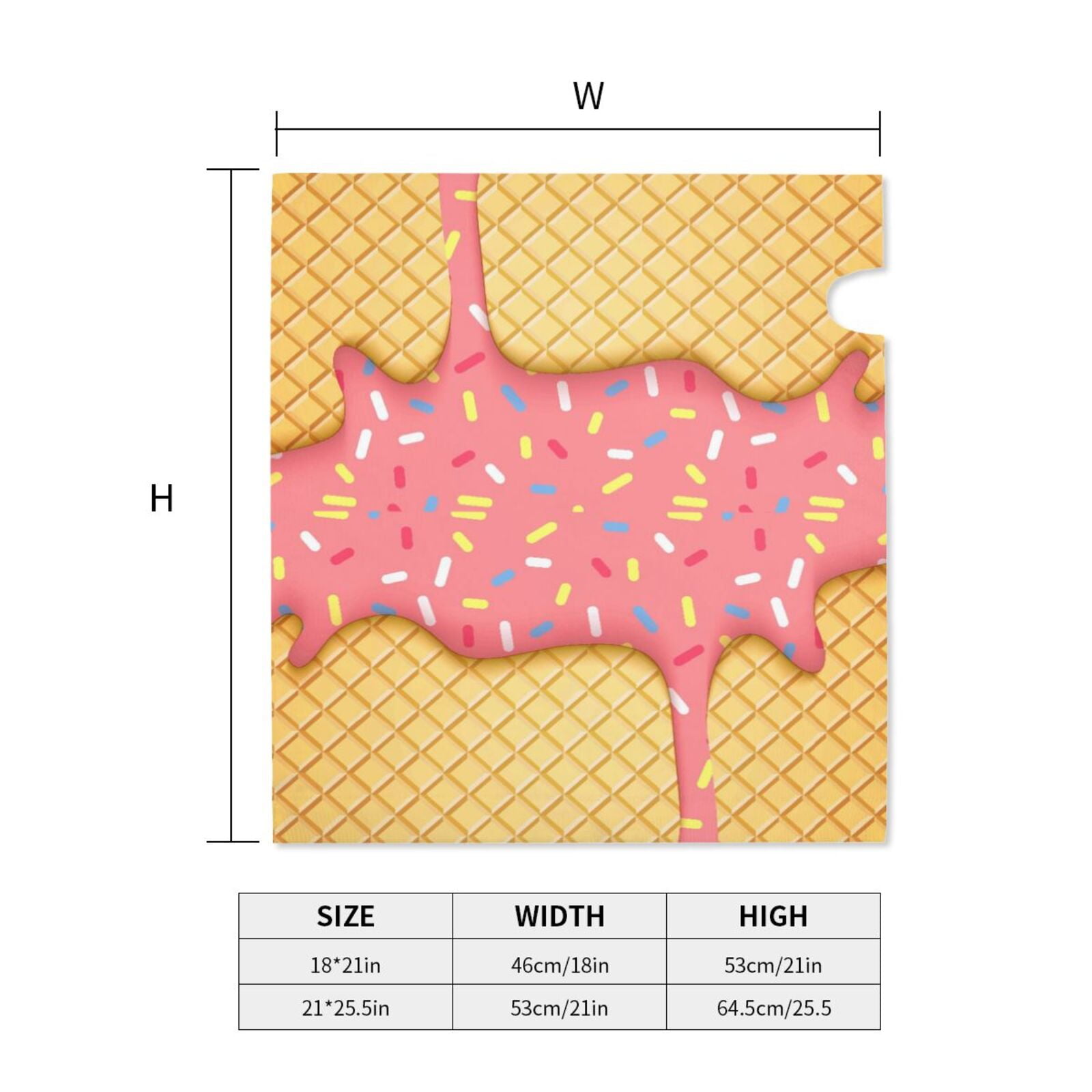 Gukieu Pink Ice Cream Print Magnetic Mailbox Cover, Sun-proof and Waterproof Home Yard Mailbox Cover-21x18 in