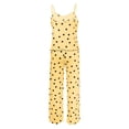 thumbnail image 4 of XIAONU Womens Pajama Set Lace-Trim Heart Print Cami Top And Pants Sweet Cozy Loungewear, 4 of 5