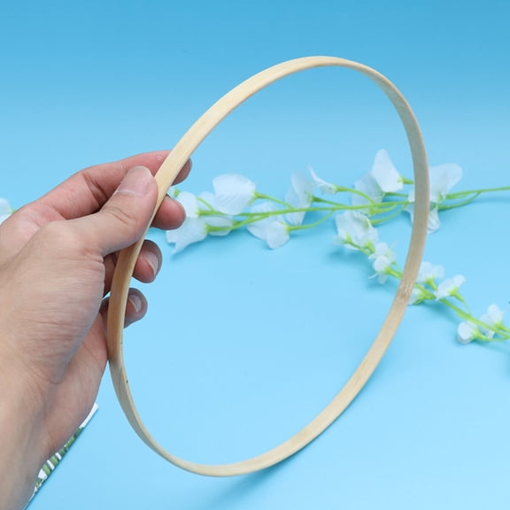 FONDOTIN Round Embroidery Hoops 1Set Beige 9.2in for DIY Enthusiasts and Wall Decoration