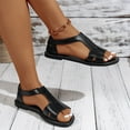 thumbnail image 6 of Beach Sandals for Woman, Xunlbb Women's Fashion Casual Summer New Style Solid Color Mouth Buckle Hollow Wedge Sandals(Black,Size:36), 6 of 8