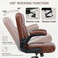 thumbnail image 5 of COOLHUT Leather Office Chair, Big and Tall Office Chair 400LBS Wide Seat Ergonomic Computer Desk Chair High Back Executive Leather Chair Adjustable Task Chair Lumbar Back, Dark Brown, 5 of 9