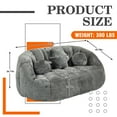 thumbnail image 6 of MOONMISS Chenille Upholstered Durable Comfort Lounger High Back Bean Bag Lazy Sofa-Gray, 6 of 6
