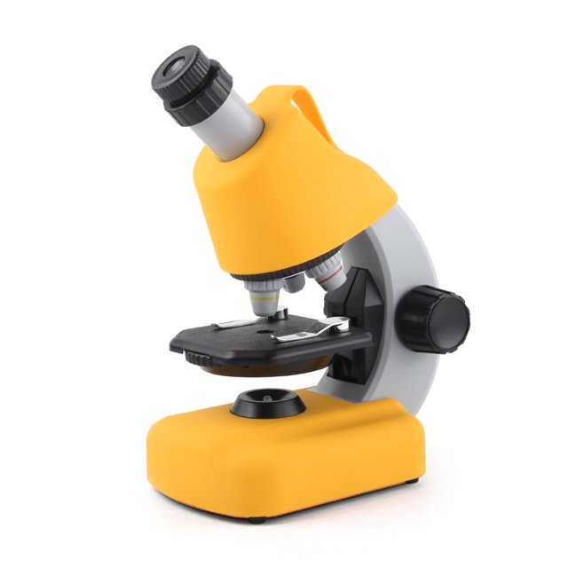 Microscopio biológico giratorio para principiantes 100X 1200X Microscopios LED de aumento Herramienta educativa de observación de plástico Amarillo 360 grados Speravity FN000798-01B