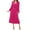 Hot Pink, variant on IROINNID Long Sleeve Dress for Women Knee-Length Formal Dress V Neck Long Sleeve Solid Pleated Dresses,Hot Pink