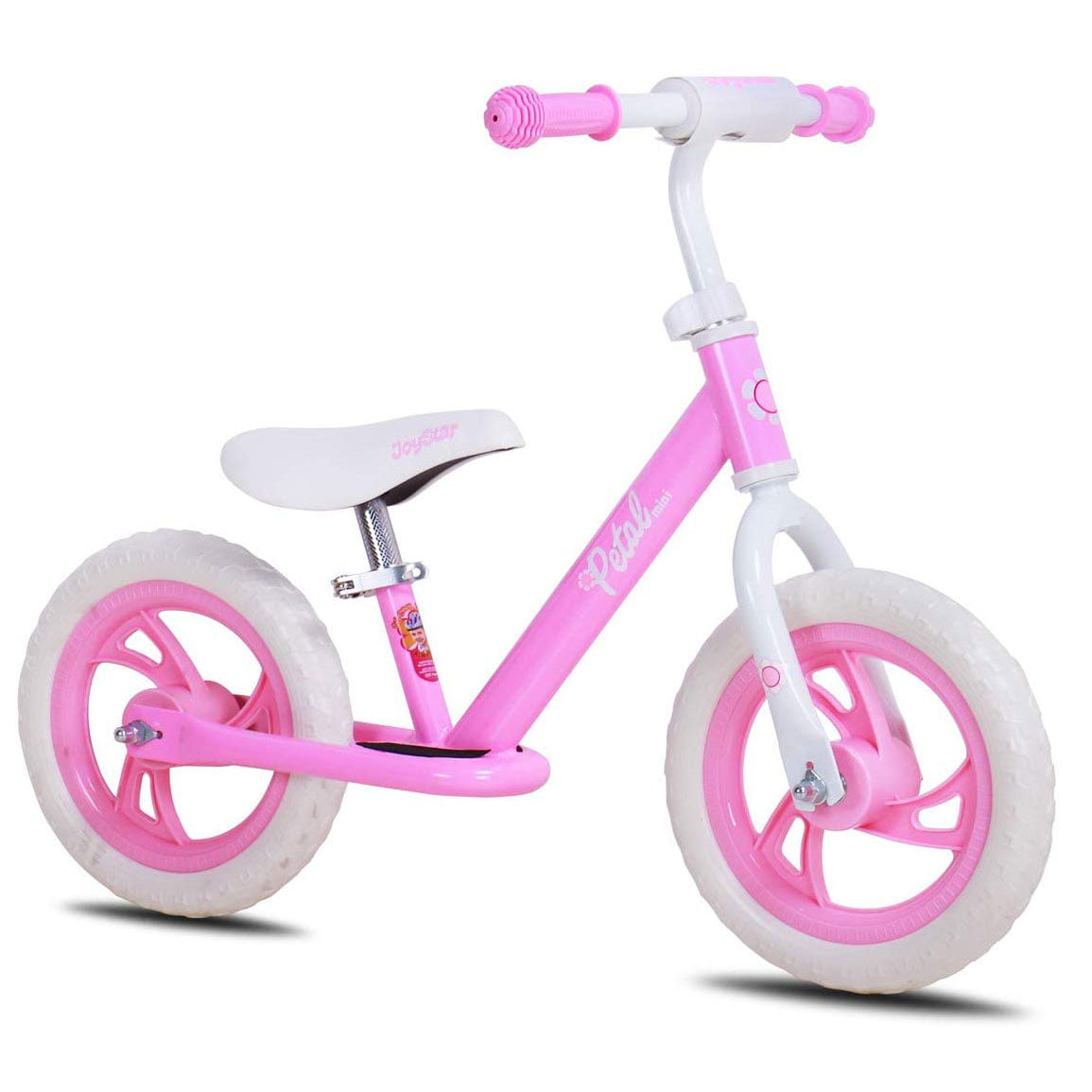 JOYSTAR Balance Bike with Footrest for 1-5 Years Boys & Girls 10 & 12 Adjustable Glider Bike for Kids Green Blue Pink