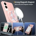 thumbnail image 4 of Asuwish Phone Case for Samsung Galaxy S25 Edge 5G Tempered Glass Screen Protector Magnetic Folding Stand Frosted Translucent Rugged Shockproof Protective Cell Cover S25Edge 6.66 2025 Women Men Pink, 4 of 7
