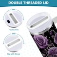 thumbnail image 3 of Yayeee 30oz Stainless Steel Tumbler with Straw and Handle Double-Wall Insulated Travel Water Bottle, Black Roses, 3 of 8
