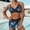 Blue, variant on Bikini Set for Women Tummy Control Leaves Print Swimsuit Swimwear Beachwear 2 Piece Bathing Suit
