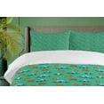 thumbnail image 4 of Ambesonne Animal Duvet Cover Sets, Abstract Polygon Mountain, 2-King, Sea Green Dark Turquoise, 4 of 7