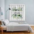 thumbnail image 5 of Curtains 63 Inch Length 2 Panels, Eucalyptus Grommets Window Treatment Curtain, Sage Green Botanical Flower Plaid Check Thermal Curtains Drapes for Living Room/Bathroom, 5 of 9