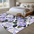 thumbnail image 5 of Rectangle Rug 5x8ft Area Rug,Purple Flower Leaves Hydrangea Area Rugs for Living Room Bedroom,Watercolor Floral Seamless Floor Mat Non-Slip Non-Shedding Carpet Indoor Accent Rugs, 5 of 9