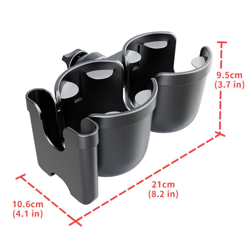 RYUJNDK Stroller Double Cup Holder with Cellphone Holder Water Bottle Organiser for Wheelchair Walker Drink Beverage Holder