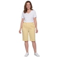 thumbnail image 6 of Turtle Bay New York Women's Lightweight Twill Bermuda Shorts Elastic Waist Plus Sizes, 6 of 8