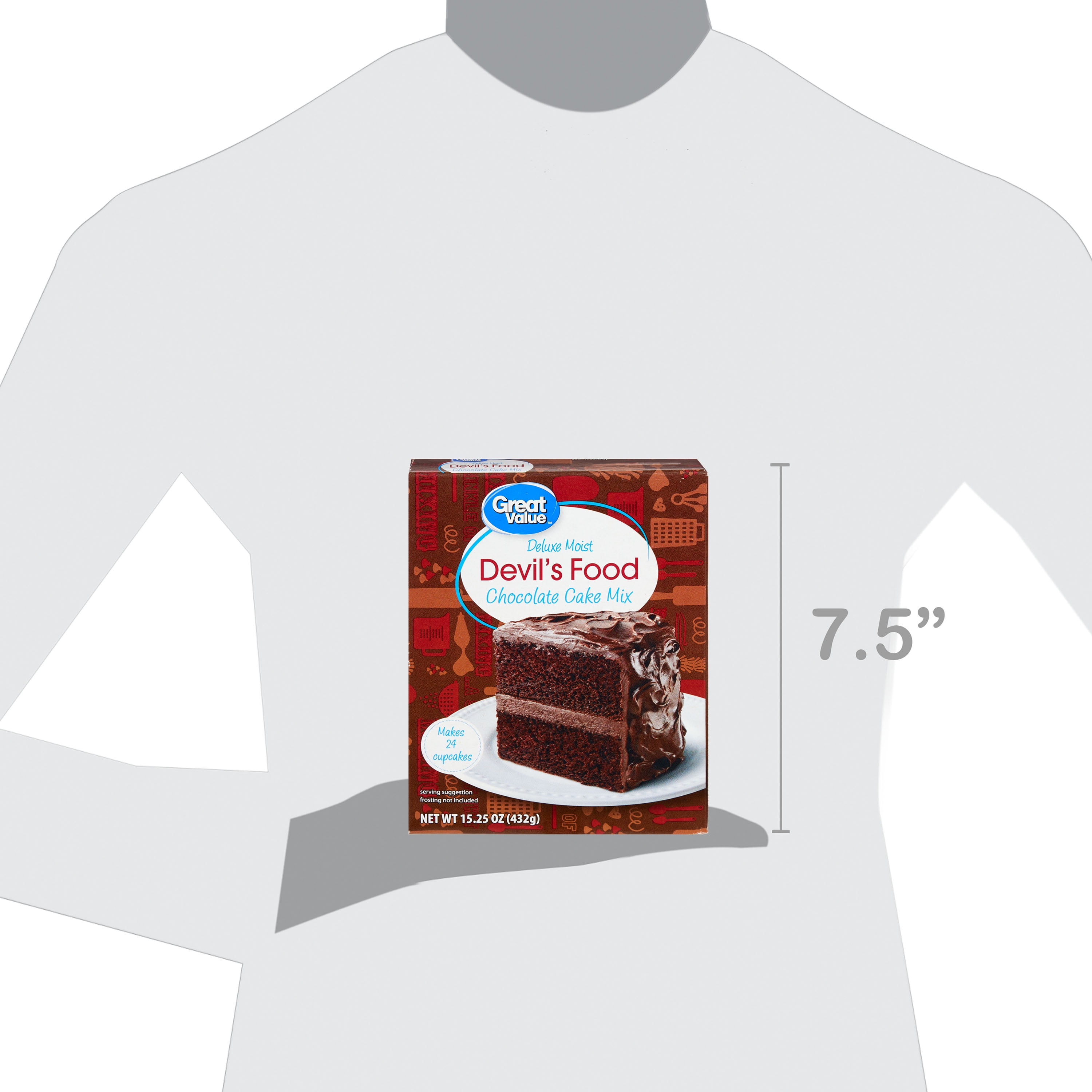 Great Value Deluxe Moist Devil's Food Chocolate Cake Mix, 15.25 oz