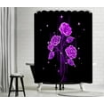 thumbnail image 2 of Purple Rose Shower Curtain Beautiful Flowers in The Dark Bath Curtain for Women Fabric Cloth Bathroom Decor Set Hooks Included 72"x 72" Black, 2 of 6
