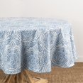 thumbnail image 1 of Mantel de Vinilo de Resistente al Agua y a Las Manchas con Respaldo de Franela, 70 x 70 Pulgadas, Redondo, Azul, 1 of 6