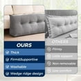 thumbnail image 4 of Headboard Pillow Queen, Triangle Pillows for Headboard, Head Board Backrest Wedge Pillow for Reading Sitting Working, Daybed Pillows with Removable Cover for Bed Dorm Sofa, Dark Grey, 4 of 7