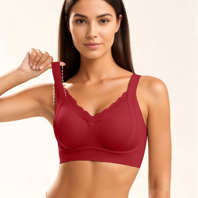 Full Coverage Wireless Bra for Everyday Comfort With Seamless Lift and Wider Sides Soft Jelly Support Bra for Home Use