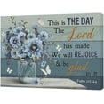 thumbnail image 3 of Christian Floral Decor Wall Art Scripture Bible Verse Wall Decor Butterfly Flower Pictures Rustic Religious Canvas Painting Framed Artwork for Bathroom Bedroom Living Room Bedroom 16"x12", 3 of 6