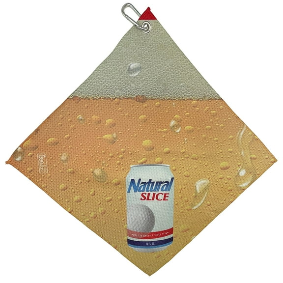 Natural Slice Light Beer Can 18"x18" Microfiber Towel by BeeJo's Golf