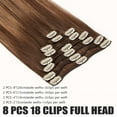 thumbnail image 5 of Benehair 100% Real Remy Human Hair Extensions Clip In 8Pcs Hair Weft Full Head Women Baalayage Blonde Hair Soft US, 5 of 12