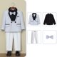 thumbnail image 2 of Odeerbi Chicos 4 Pcs Caballero Traje Formal Blazer Chaqueta + Camisa de Vestido + Pantalones de Traje + Corbata de Boda Trajes Conjunto, 2 of 6