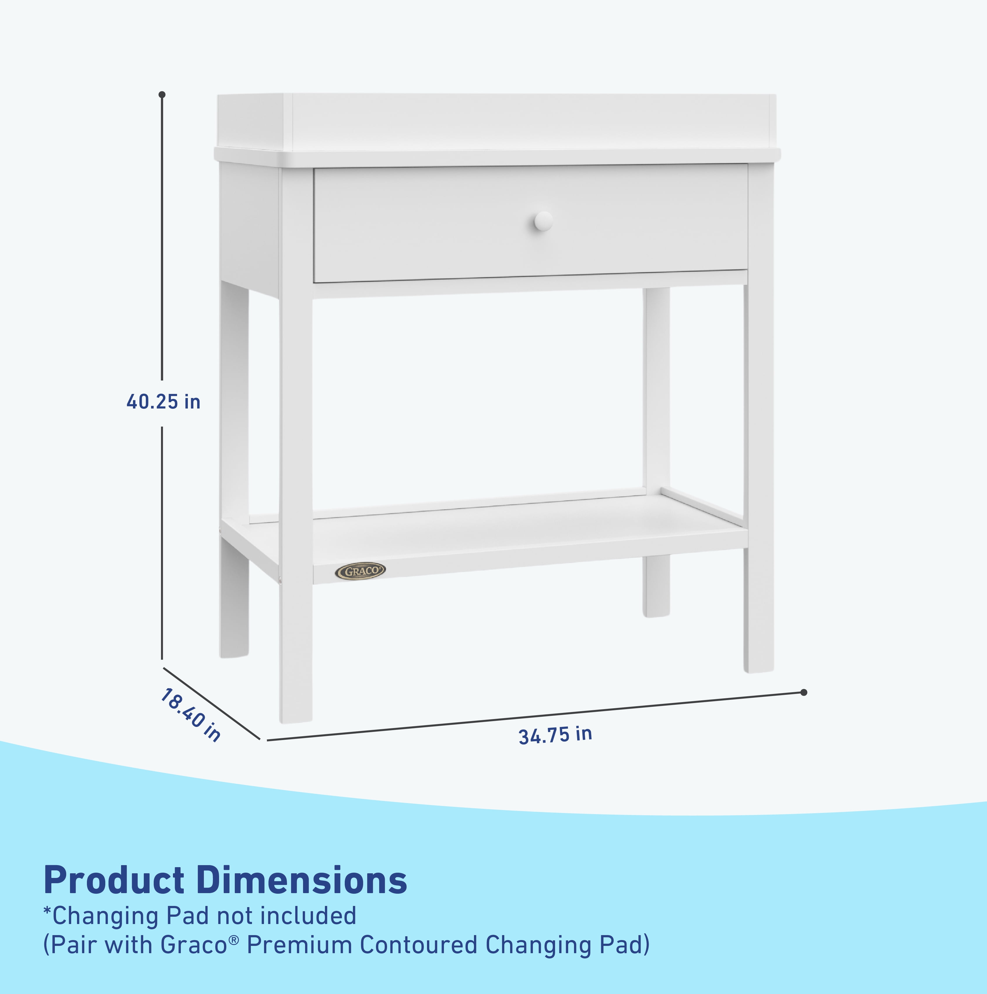 Graco Storage Infant Changing Table, White