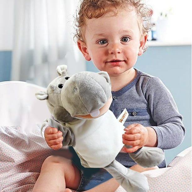 Juguetes, Peluches, Muñecos de peluche, Animales de peluche, Lindo muñeco de hipopótamo con guante, Muñeco de mano como regalo navideño para familiares, amigos y niños, Marioneta de mano de hipopótamo