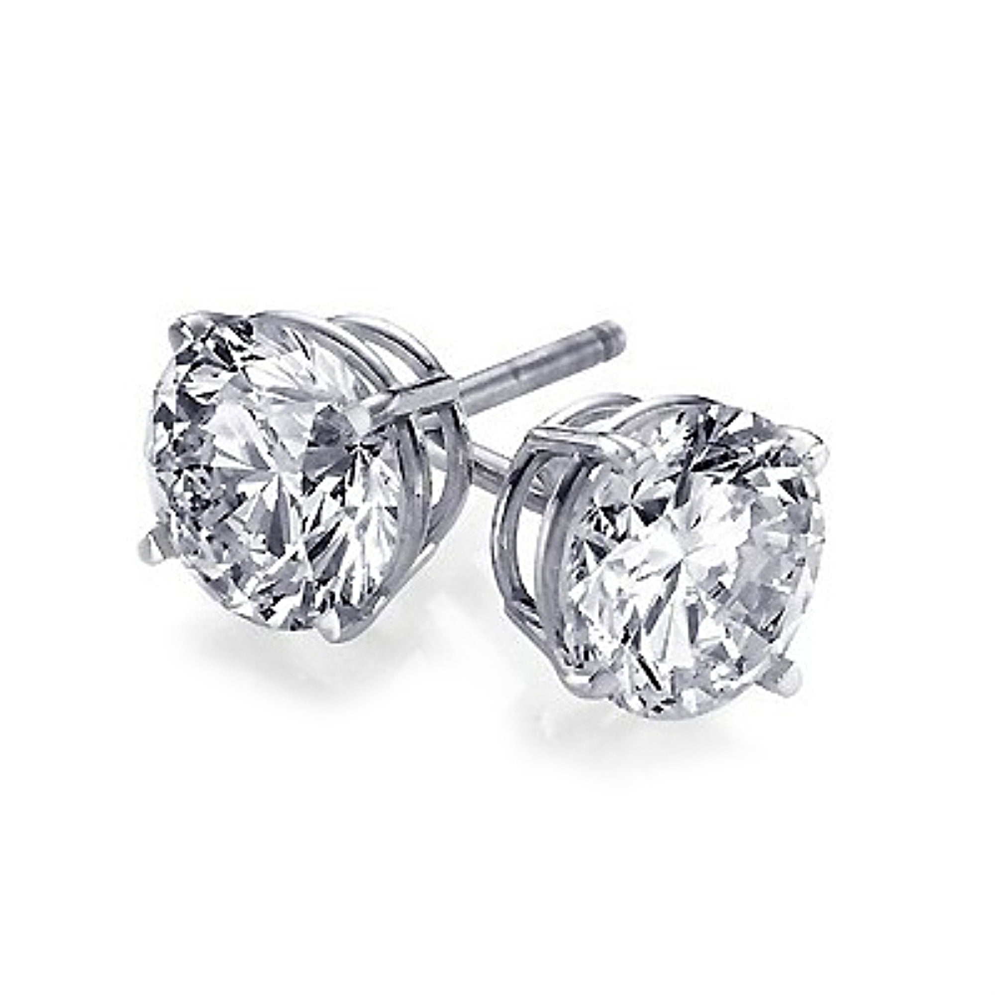 Zirconia Ice Swarovski Zirconia Sterling Silver 7mm Stud Earrings
