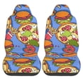thumbnail image 1 of LAKIMCT Cartoon Food Pattern Car Seat Covers Vehicle Front Seat Covers Universal Fit Seat Protector, 1 of 1