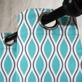 thumbnail image 3 of Ambesonne Abstract Grommet Curtain, Wavy Lines Ogee Shapes, 50" x 108", Charcoal Grey Turquoise, 3 of 6
