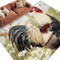 thumbnail image 2 of 6'x9' Area Rugs, Spring Floral Rooster Indoor Outdoor Area Rug for Living Room Bedroom, Vintage Rooster Pastoral Washable Bathroom Rugs Kitchen Floor Carpet Mats Home Decor Aesthetic, 2 of 8