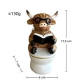 thumbnail image 3 of DAMAI Miniature Highland Cow Bathroom Decor, Cow Figurine with Toilet, Antique Cow Figurine for Farmhouse Kitchen Home Decor, Highland Cow Gifts for Women, 3 of 5