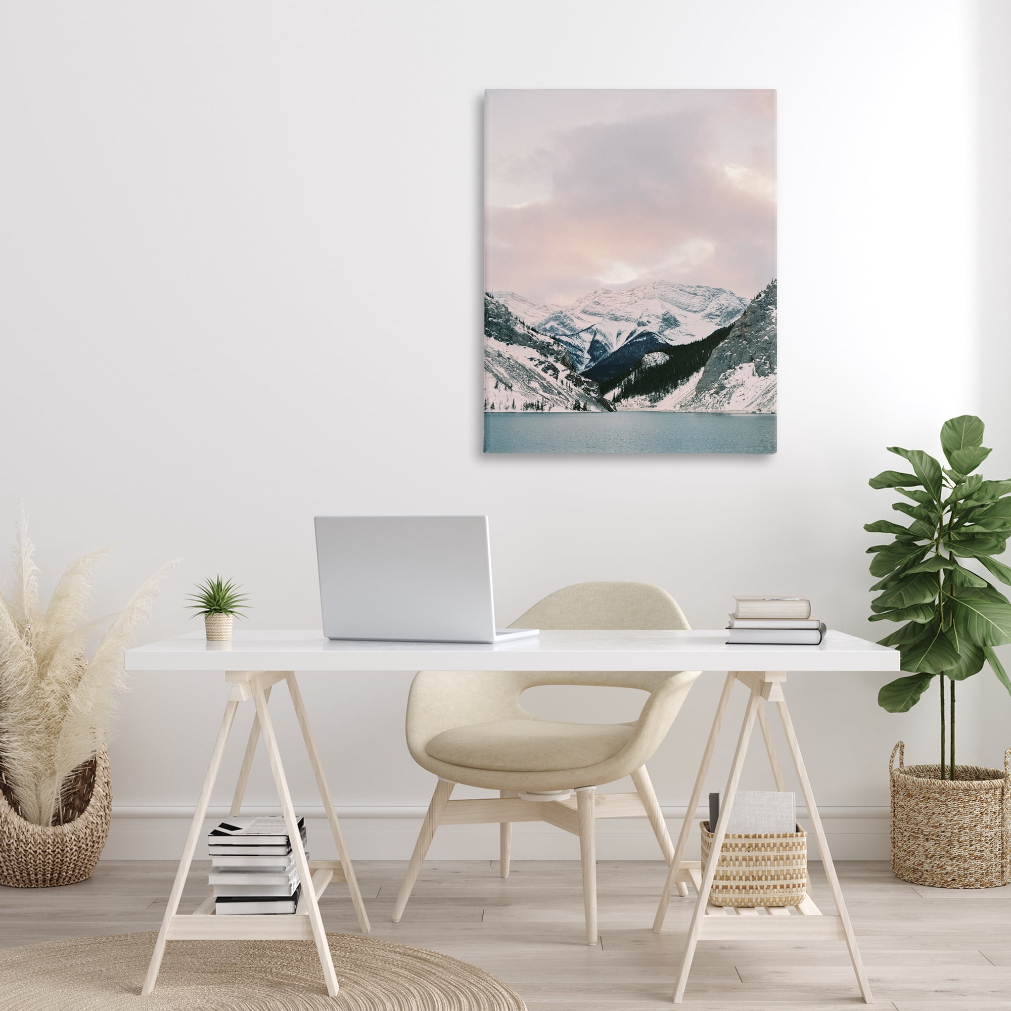 Stupell Industries Snowy Peaks Seascape Landscape Photography Gallery Wrapped Canvas Art Print Wall Art, 30 x 40
