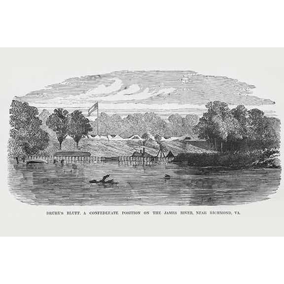 Confederate Defenses at Drury's Bluff-Fine Art Canvas Print (20" x 30")