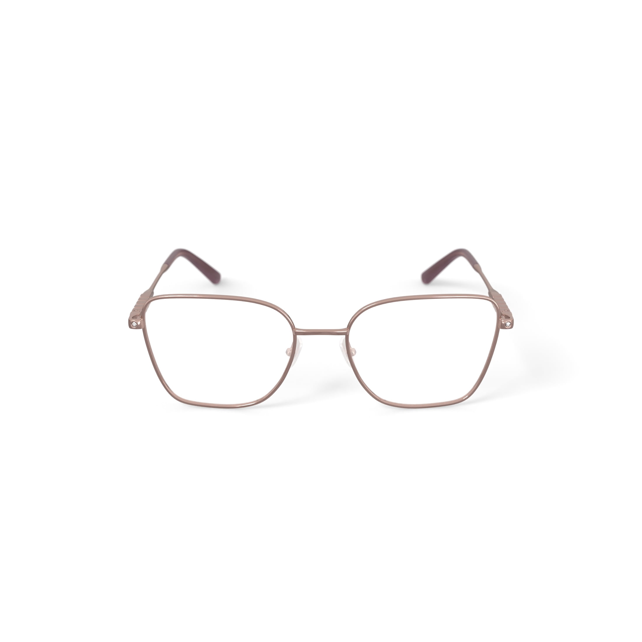 Luxe Women's WLO470 Square Prescription Eyeglasses with Case, Rose Gold