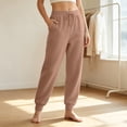 thumbnail image 7 of High Waist Tapered Joggers for Women Elastic Drawstring Ribbed Ankle Cuff Sweatpants Loose Fit Athletic Lounge Pants with Pockets Camel 3XL, 7 of 7